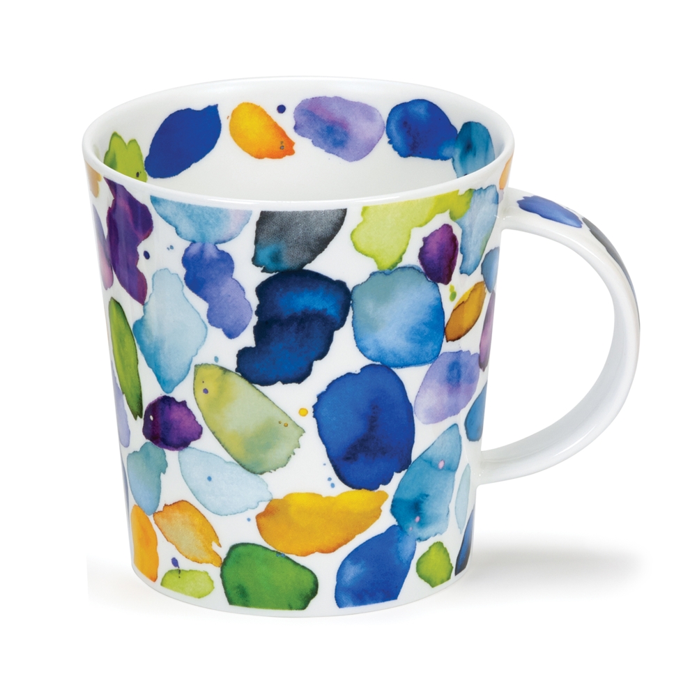 Dunoon Lomond Blobs Blue Fine Bone China Becher 3.2 dl mit blauem Pinselstrich-Motiv