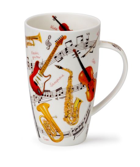 Dunoon Henley Becher Instrumental aus Fine Bone China Porzellan mit Musikmotiv 6dl