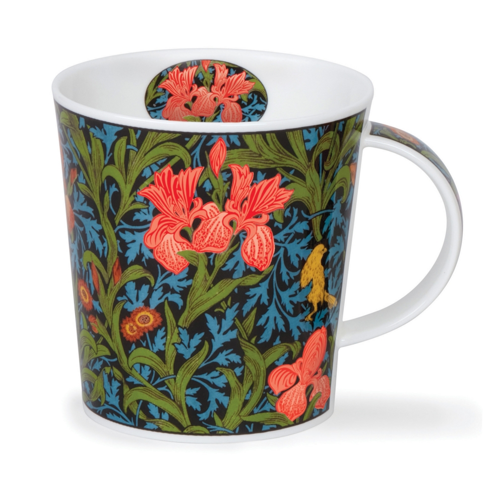 Dunoon Lomond Arts & Crafts Iris Fine Bone China Becher 3.2 dl mit Irisblütenmotiv