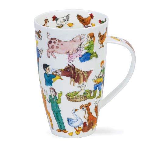 Dunoon Henley Becher Farmacy aus Fine Bone China Porzellan mit Bauernhofmotiv 6dl