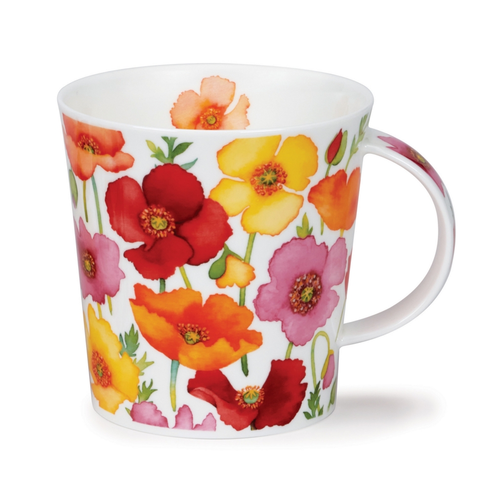 Dunoon Lomond Floral Fiesta Poppy Becher aus Fine Bone China 3.2 dl