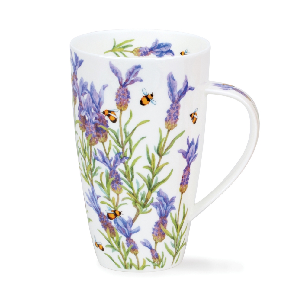 Dunoon Henley Becher Lavender aus Fine Bone China Porzellan mit Hummeln und Bumble Bees 6dl