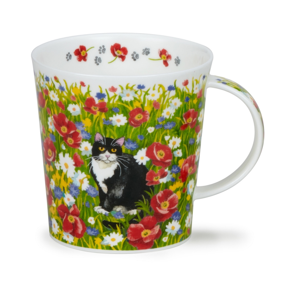 Dunoon Lomond Garden Cats Black White Becher aus Fine Bone China 3.2 dl