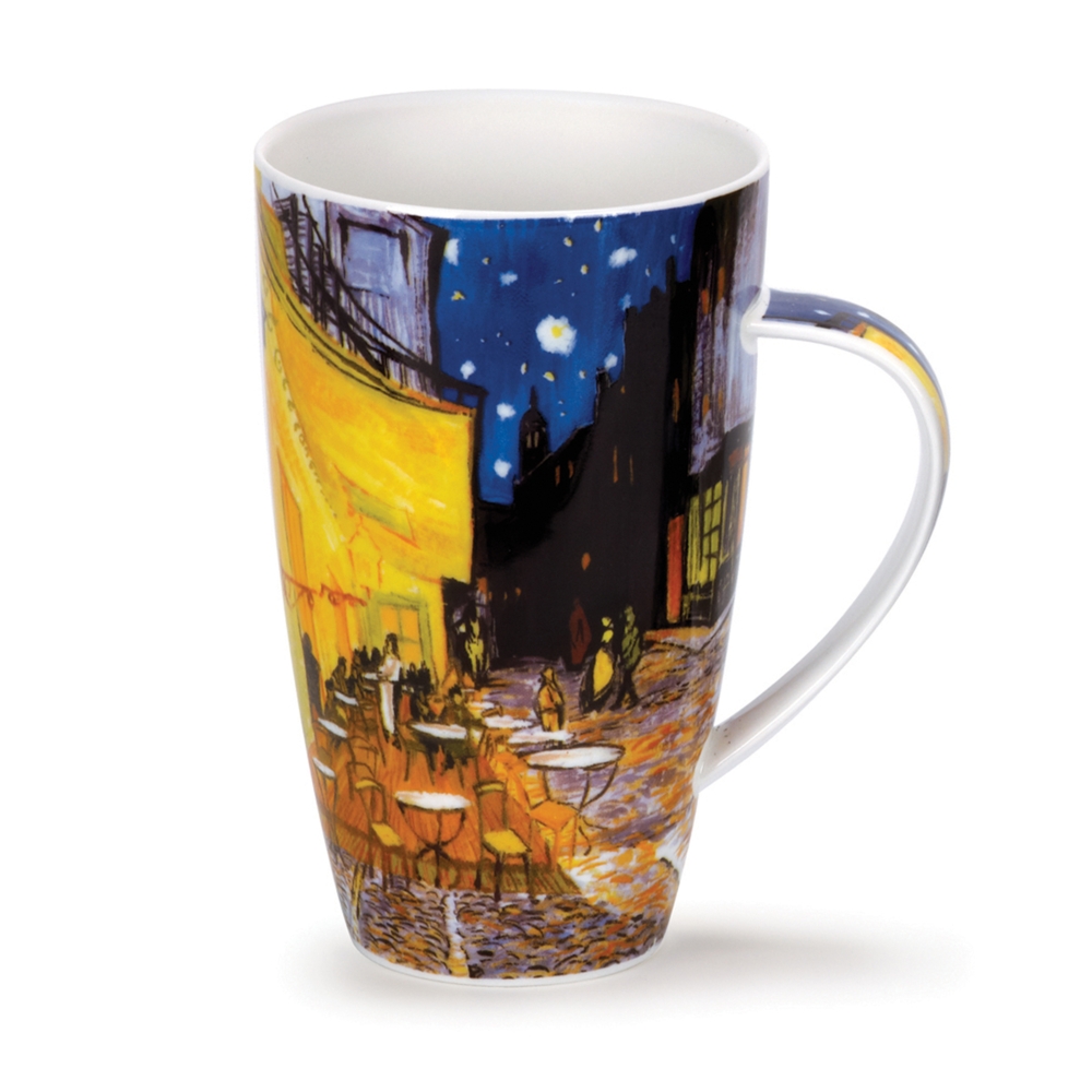 Dunoon Henley Fine Bone China Porzellan Becher 6 dl mit Café-Terrassenmotiv angelehnt an Vincent van Gogh