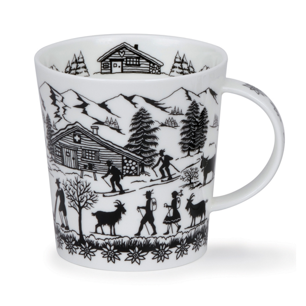 Dunoon Lomond Alpin Winter Fine Bone China Becher 3.2 dl mit winterlichem Alpenmotiv