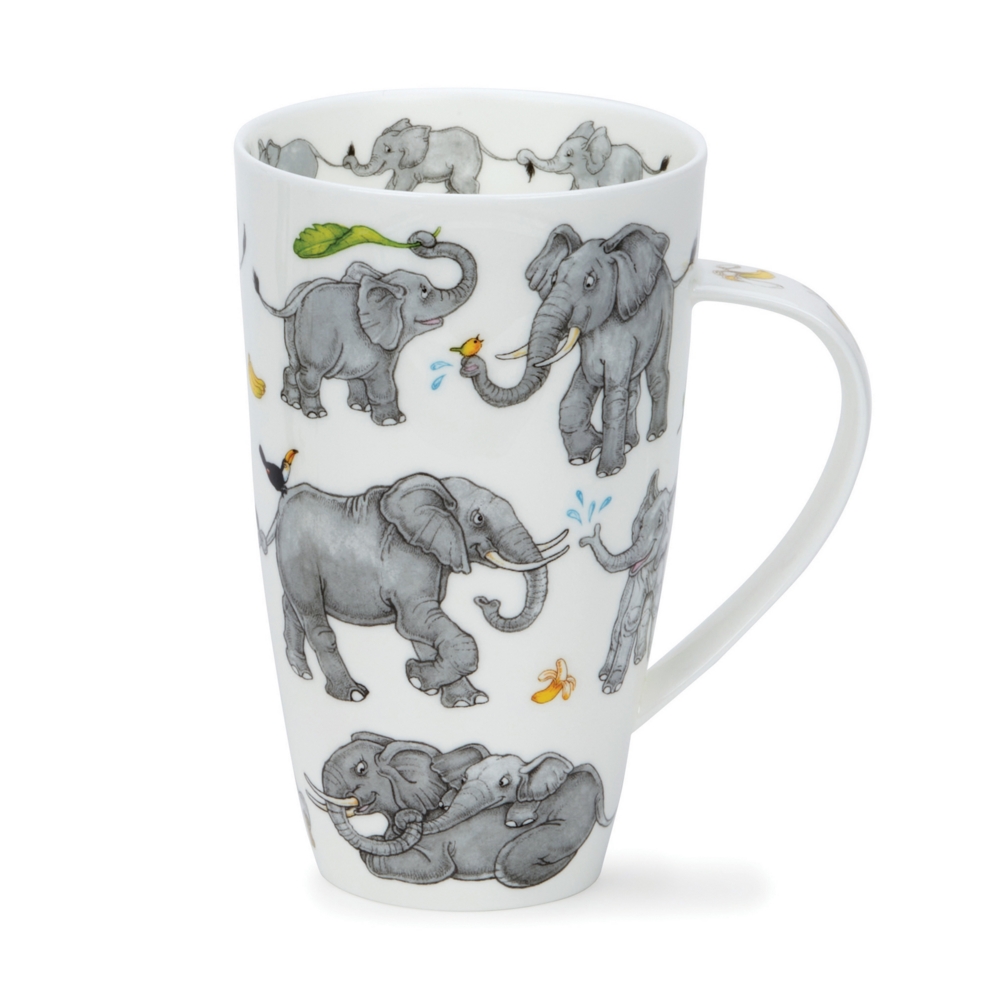Dunoon Henley Elephantastic Becher 6 dl aus Fine Bone China Porzellan mit Elefantenmotiv