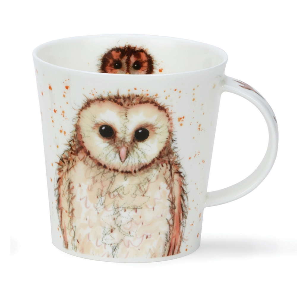Dunoon Cairngorm What a Hoot Brown Becher 4.8 dl mit humorvollem Eulenmotiv von Kate Mawdsley