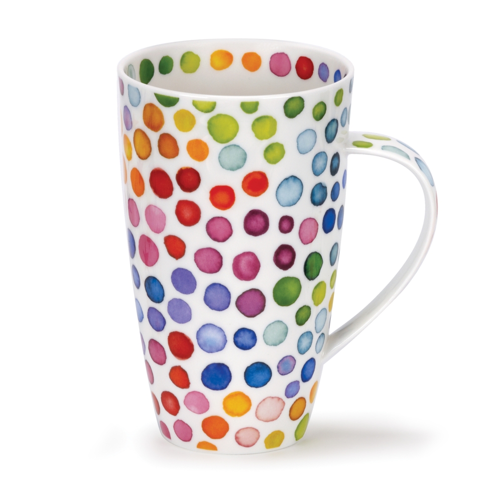 Dunoon Henley Becher Hot Spots aus Fine Bone China Porzellan mit Punktemotiv 6dl