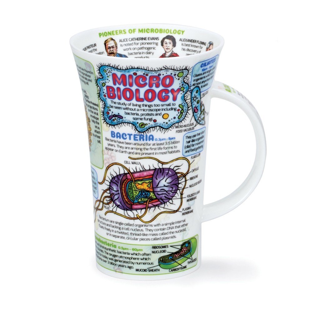 Dunoon Glencoe Microbiology Fine Bone China Porzellan Becher 5 dl mit Mikrobiologiemotiv von Caroline Dadd