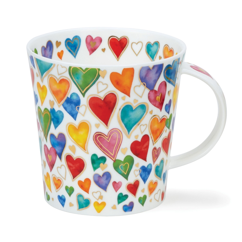 Dunoon Lomond Dazzle Hearts Becher aus Fine Bone China 3.2 dl 