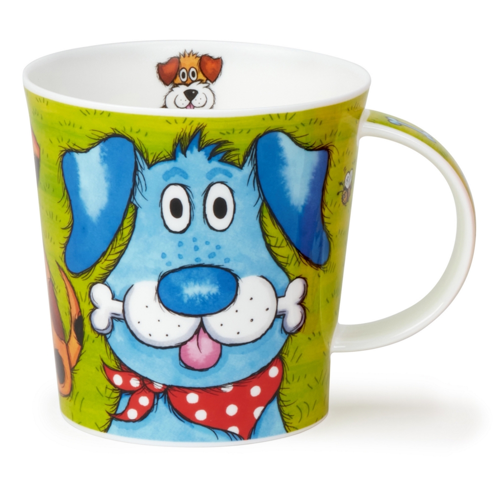 Dunoon Benmore Big Dogs Fine Bone China Porzellan XXL Becher 7.5 dl mit farbenfrohem Hundemotiv von Jane Brookshaw