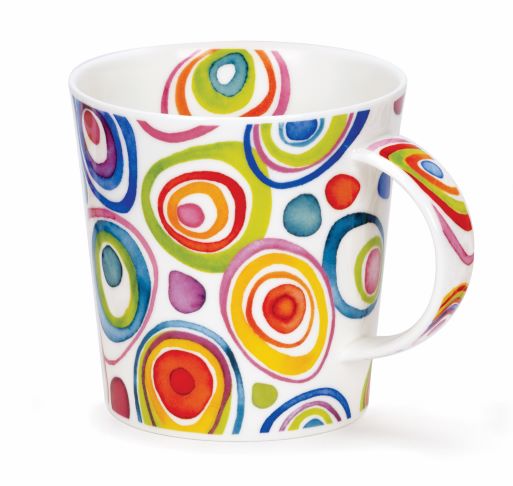 Dunoon Cairngorm Zoobidoo Becher 4.8 dl mit farbigem Kreis- und Ringdekor von Caroline Bessey