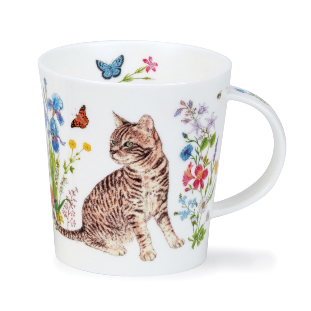 Dunoon Lomond Floral Cats Tabby Becher aus Fine Bone China 3.2 dl