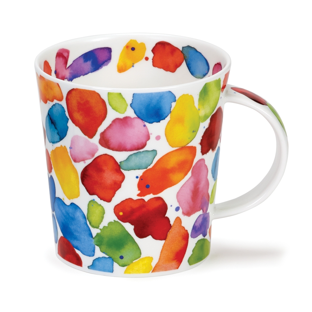 Dunoon Lomond Blobs Red Fine Bone China Becher 3.2 dl mit rotem Pinselstrich-Motiv