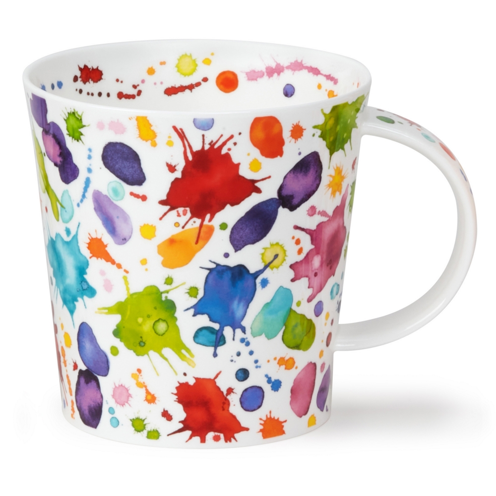Dunoon Benmore Whoops Multi Fine Bone China Porzellan XXL Becher 7.5 dl mit buntem Klecks- und Spritzmotiv von Caroline Bessey
