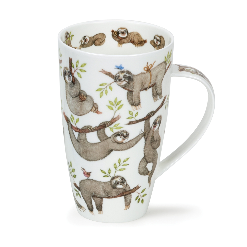 Dunoon Henley Becher It’s a Slots Life aus Fine Bone China Porzellan mit Faultier 6dl
